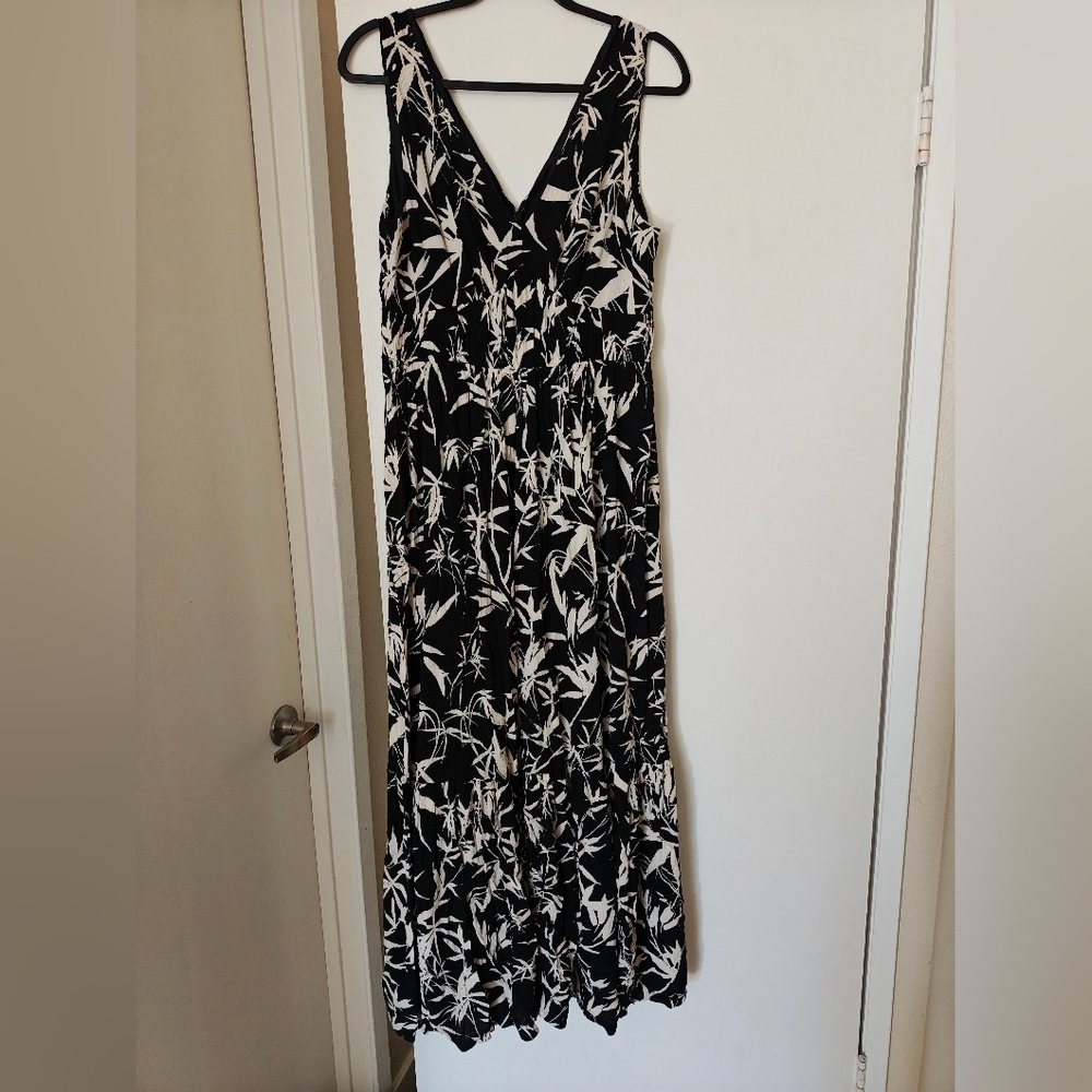 Express ankle length tropical print dress